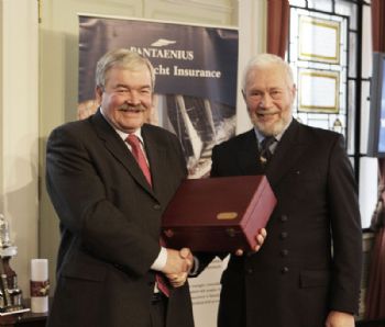 Rod Carr, the retiring CEO of the Royal Yachting Association is presented with a YJA Special Award at the YJA Pantaenius Yachtsman of the Year Awards