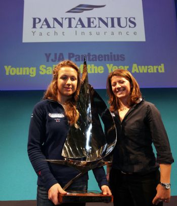 Izzy Hamilton is presented with the prestigious YJA Pantaenius Young Sailor of the Year Award 2010
