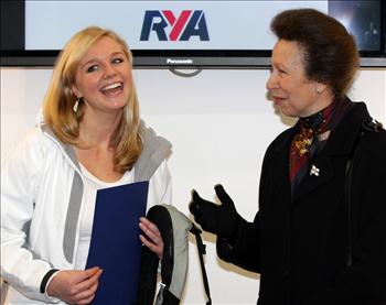 HRH The Princess Royal awards Emily Penn with the RYA Yachtmaster of the Year