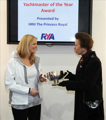 HRH The Princess Royal awards Emily Penn with the RYA Yachtmaster of the Year