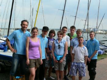 ‘Medway Sport Leadership’ youngsters and their leader who help out during the Medway Dinghy Regatta