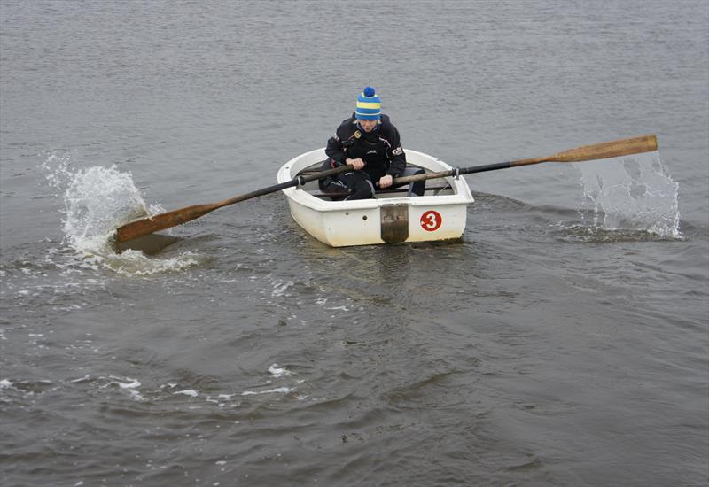 Gale force winds turn the Peter Andreae Trophy into a rowing race - photo © Ann Brunskill