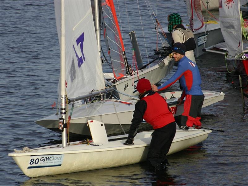 Patience and Liam Willis launch during the Datchet Flyer photo copyright SailRacer taken at Datchet Water Sailing Club