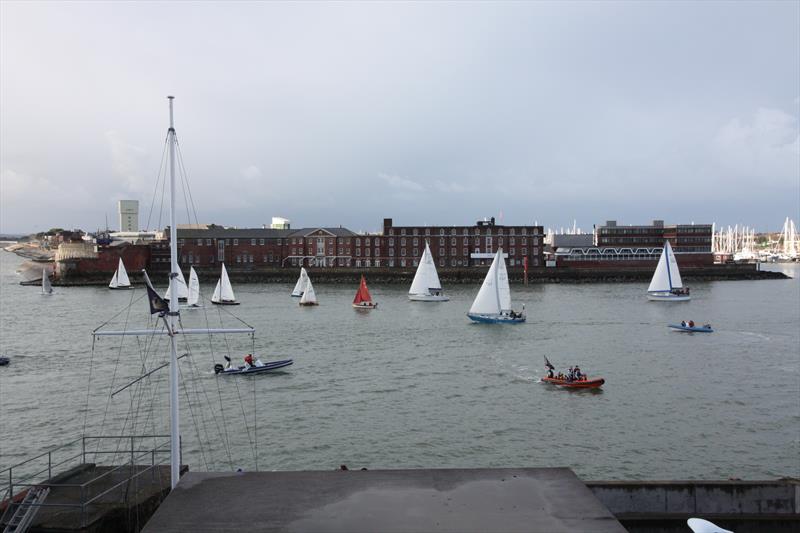 The start of the 2013 Portsmouth Sailing Club Hot Turkey Race photo copyright David Saunders & Robin Blair taken at Portsmouth Sailing Club