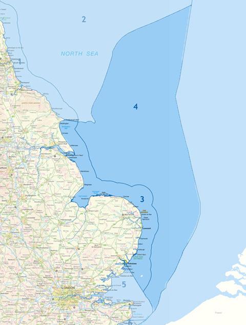 Map showing Marine Management Organisation East marine plans photo copyright MMO taken at 