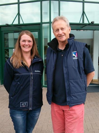 Chrissy Winchcombe, Garmin Marketing Executive with Trevor Pountain, Commodore of Hamble River Sailing Club photo copyright HRSC taken at 