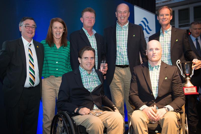 Daniel Fitzgibbon, Liesl Tesch, Colin Harrison, Jonathan Harris, Russell Boaden and Matthew Bugg win the The Sailor of the Year with a Disability at the 2014 Yachting Australia Awards in Sydney photo copyright Richard Wearne taken at 