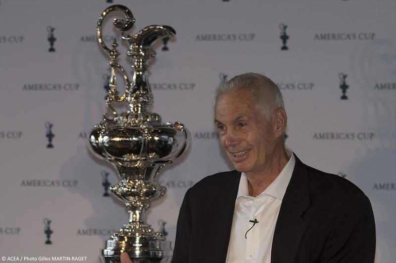 Harvey Schiller during the 35th America's Cup, Skippers presentation press conference in London photo copyright ACEA / Gilles Martin-Raget taken at 