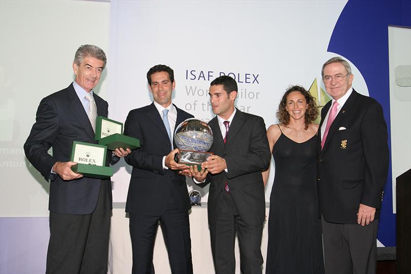 Anton Paz (middle) was awarded the trophy in 2005 - photo © ISAF