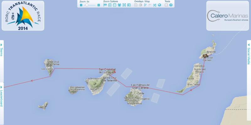 The RORC Transatlantic Race starts with a 160 mile course through the Canary Islands photo copyright RORC / YB Tracking taken at 