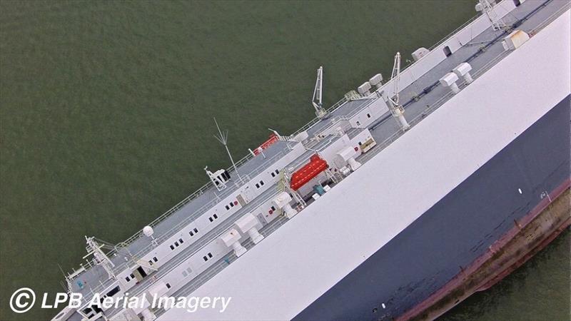 The Hoegh Osaka aground on the Brambles Bank in the Solent photo copyright LPB Aerial Imagery taken at 