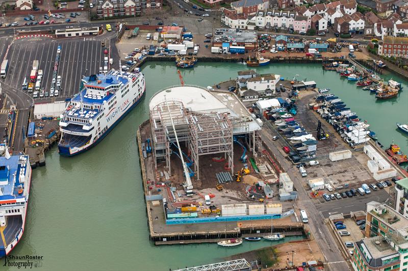 The new Ben Ainslie Racing HQ under construction at Camber Quay photo copyright Shaun Roster taken at 