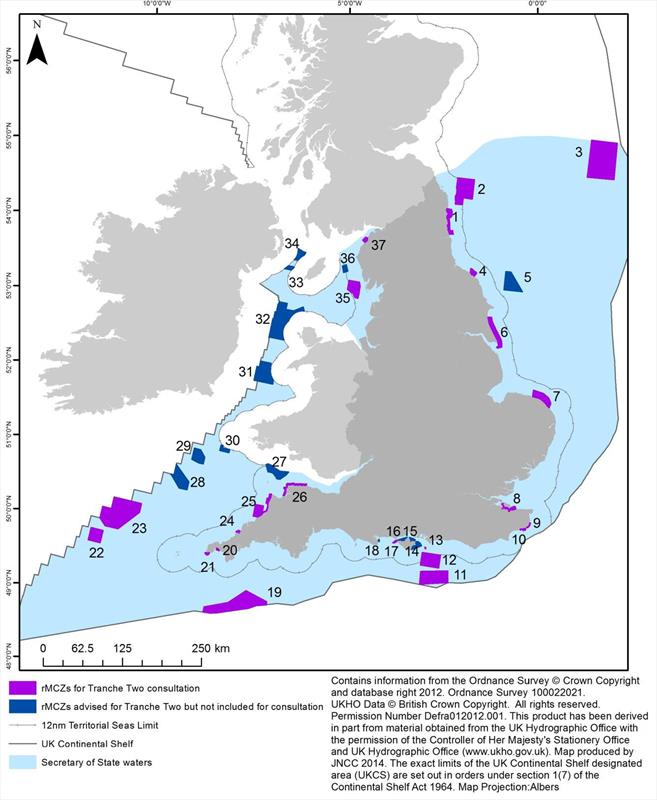 Marine Conservation Zones tranche two map photo copyright UK Government taken at 