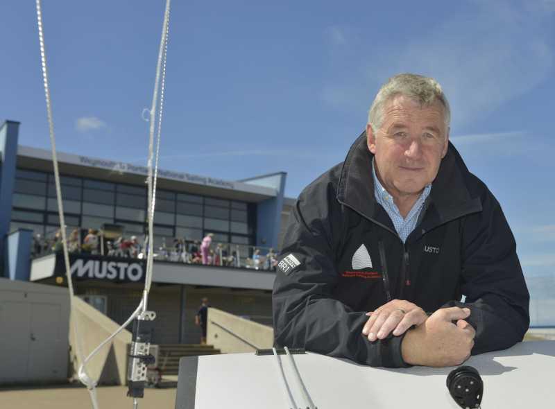 Peter Allam, Chief Executive, WPNSA is delighted with his 2015 events calendar photo copyright Geoff Moore taken at Weymouth & Portland Sailing Academy