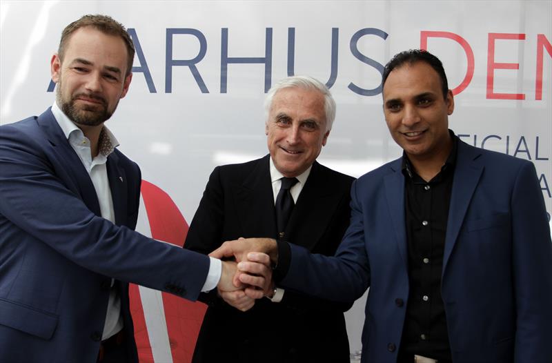 (l to r) Mr. Jacob Bundsgaard Mayor of Aarhus, ISAF President Carlo Croce and Mr. Rabih Azad-Ahmad Cultural Mayor, Departments of Culture and Citizens Services, City of Aarhus photo copyright ISAF / Aarhus taken at 