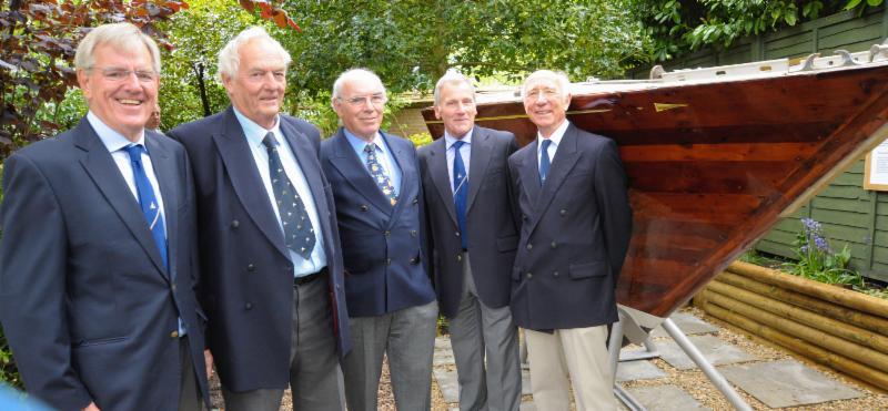Former members of Sir Edward Heath's Morning Cloud crew L-R Mark Dowland, Ian Lallow, Colin Turner, John Arthur and Duncan Kay attending Friday's unveiling event - photo © PR Works