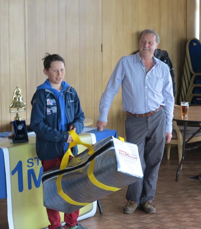 Lorcan Knowles being presented the Lloyd Hayes Trophy photo copyright Ron Harper taken at West Lancashire Yacht Club