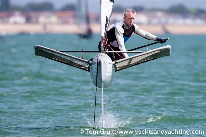 Foiling Moth action at America's Cup World Series, Portsmouth - photo © Tom Gruitt / www.yachtsandyachting.com
