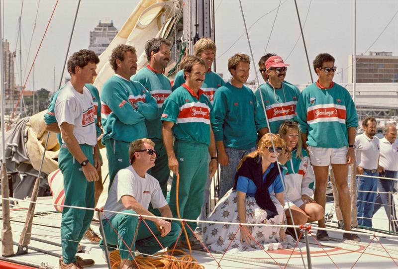 Steinlager 2 crew during the 1989-90 Whitbread Round the World Race, with the Duchess of York - photo © Roger Lean-Vercoe / PPL