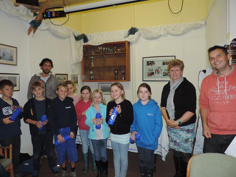 (l-r) Cameron Hance, Ben Smith, Ben McGrane, Ben Marshall, Margaux Prince, Libby Child, Laura Trickett, Martha Morrow, Jessica King, Rosie Parker (Commodore), Rob Bowen (Training Principle) at the Netley SC Youth Prize Giving - photo © Netley Sailing Club