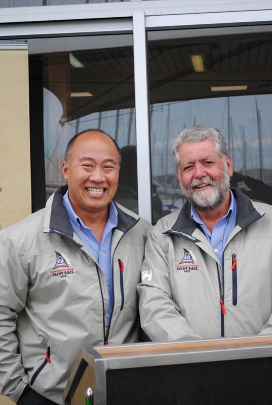 Derwent Sailing Squadron Commodore Steve Chau (left) and Vice Commodore Peter Haros at the launch of the 2015 Launceston to Hobart photo copyright Peter Campbell taken at Derwent Sailing Squadron