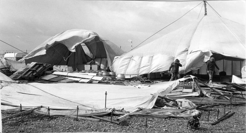 Racing stopped when the marquee blew down in the 1983 West Lancs 24 Hour Race photo copyright WLYC taken at West Lancashire Yacht Club
