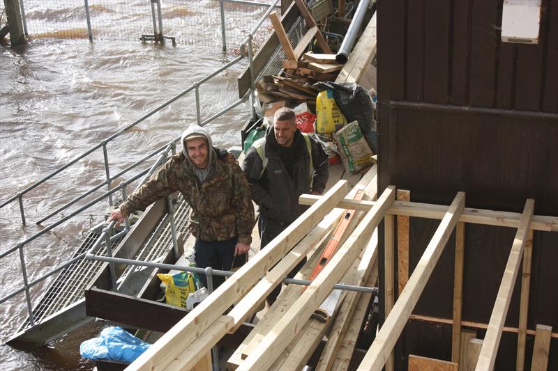 Work in progress as the flood waters rise at the York Railway Institute Sailing Club newly extended club house photo copyright Steve Hogg taken at York Sailing Club