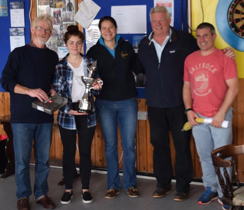 Commodore presents the prizes at the Clevedon Sailing Club Autumn Trophy photo copyright Sarah Hotchkiss taken at Clevedon Sailing Club