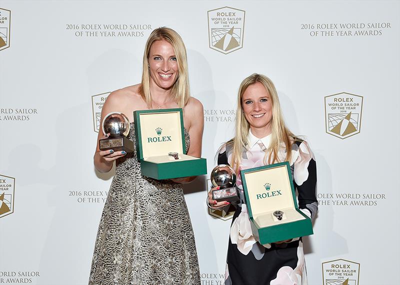 Female Rolex World Sailors of the Year, Hannah Mills and Saskia Clark photo copyright Nick Harvey taken at 