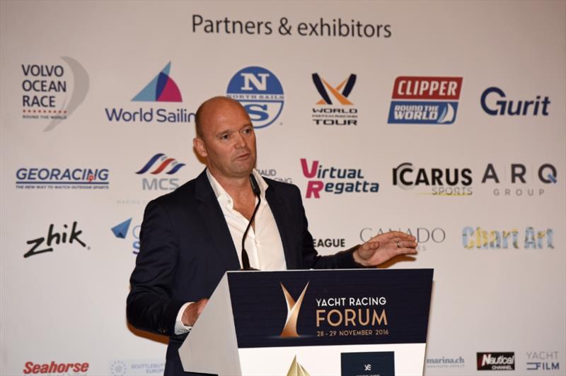 Mark Turner asked the Yacht Racing Forum delegates to vote for their preference between monohulls and multihulls for the next Volvo Ocean Race. Outcome: 50 / 50 photo copyright Rick Tomlinson taken at 