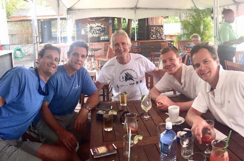 Mike Slade and Leopard 3 crew enjoyed brunch in Port Louis Marina's Victory Bar & Restaurant photo copyright RORC / Louay Habib taken at Royal Ocean Racing Club