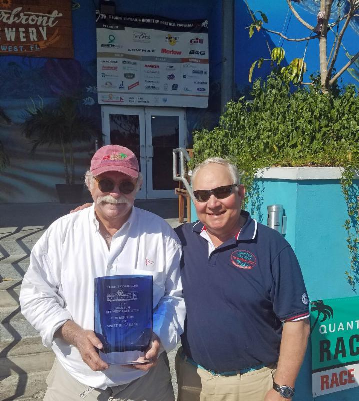 Dave Brennan receives the Storm Trysail Club's Contribution to the Sport Trophy at Quantum Key West Race Week photo copyright Quantum Key West Race Week taken at Storm Trysail Club