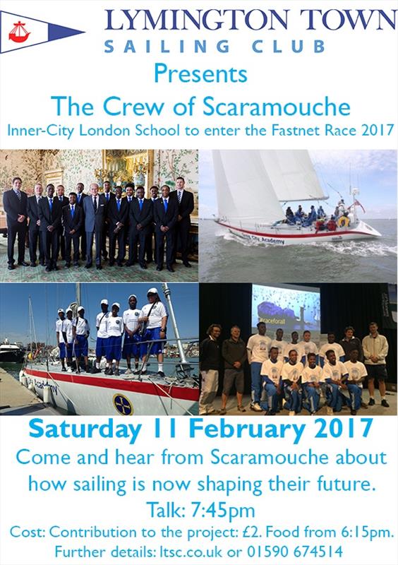 Project Scaramouche to talk at Lymington Town Sailing Club photo copyright Lou Johnson taken at Lymington Town Sailing Club