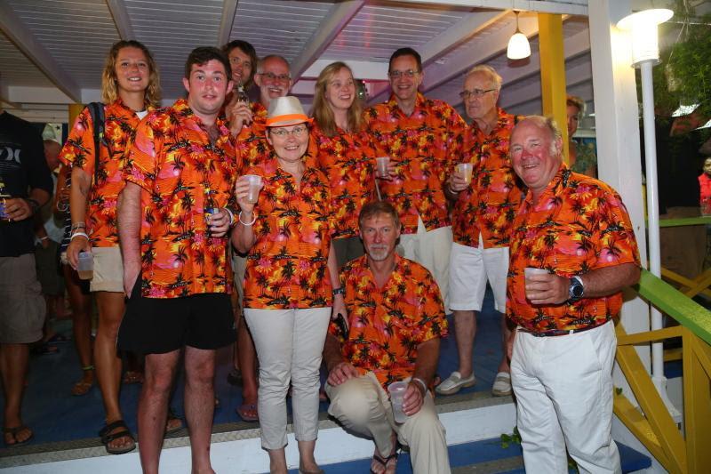 Stephen Matthews' Swan 57 crew on Yellowdrama at the RORC Caribbean 600 welcome party photo copyright Tim Wright / www.photoaction.com taken at Antigua Yacht Club