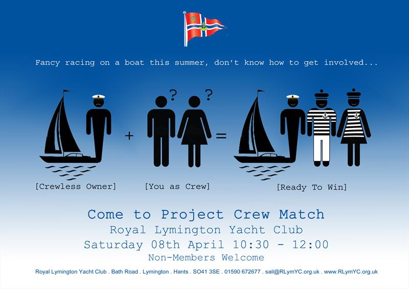 Project Crew Match at the RLymYC photo copyright RLymYC taken at Royal Lymington Yacht Club