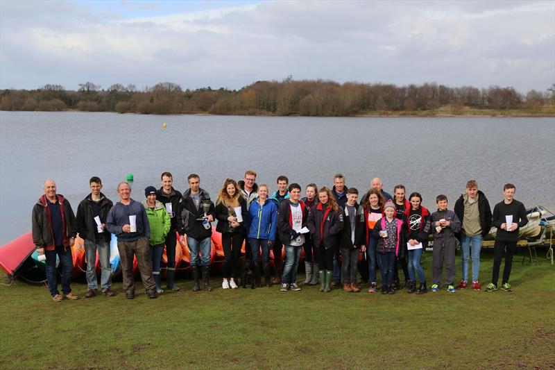 The prize winners in the Fox's Marine & Country Alton Water Frostbite Series photo copyright Tim Bees taken at Alton Water Sports Centre