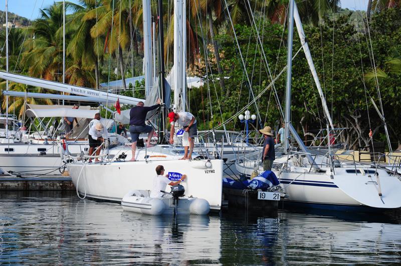 Getting race ready at the 2017 BVI Spring Regatta - photo © BVISR / ToddVanSickle