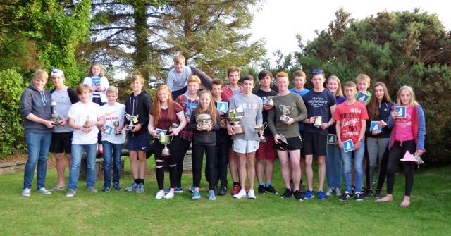 Prize winners all! The winners show off their trophies at the end of a great Solway Yacht Club Cadet Week - photo © Ian Purkis
