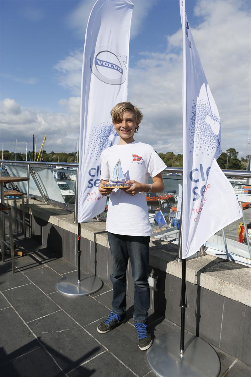Sam de La Feuillade winner of the Best Overall Helm for an impressive 9 out of 15 wins at the Volvo Car UK prize giving of the Royal Lymington YC Junior Regatta photo copyright Justin Parry taken at Royal Lymington Yacht Club