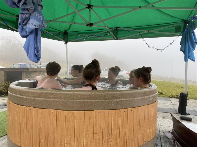 Hot tub during the postponement at the RYA North East Youth Championships at Yorkshire Dales photo copyright Ian Smith taken at Yorkshire Dales Sailing Club