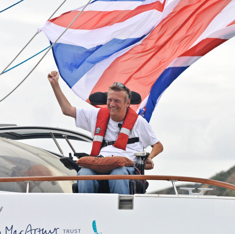 Record breaking Geoff Holt arrived in Tortola to become the first quadriplegic to sail across the Atlantic photo copyright Todd VanSickle / onEdition taken at 