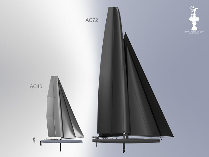 The AC45 and AC72 catamaran designs for the 34th America's Cup Photo 