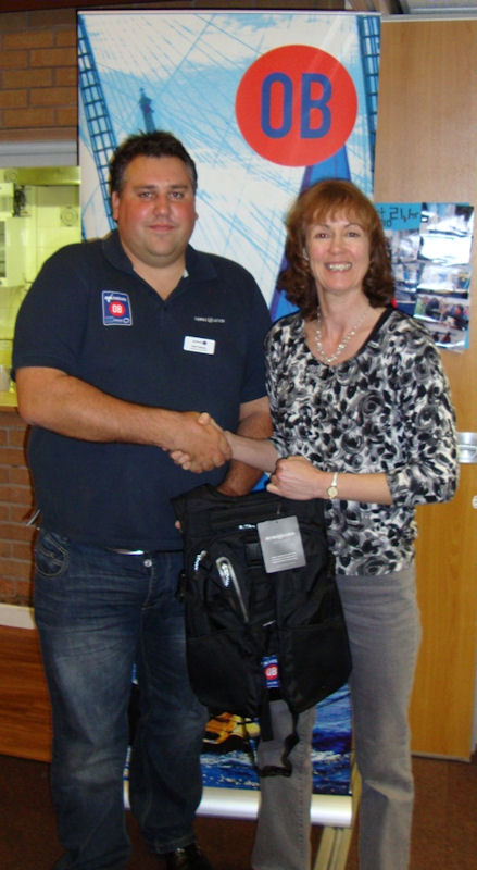 1)	RYA OnBoard Volunteer of the Year Libby Constance receives her award from RYA OnBoard Development Officer for Staffordshire, Brett Cokayne photo copyright RYA taken at South Staffordshire Sailing Club