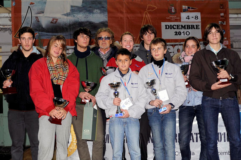 The 420 and Laser Radial boys prize giving at the Imperia Winter Regatta photo copyright Fabio Taccola taken at Yacht Club Imperia