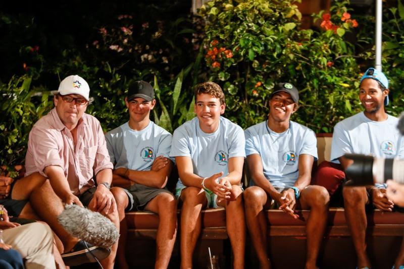 Jules Mitchell and the NSA youth sailors of the Valiant racing team had a chance to ask the 'veteran' Antigua Week Sailors how it's done at last year's 50th edition Antigua Sailing Week - photo © Antigua Sailing Week