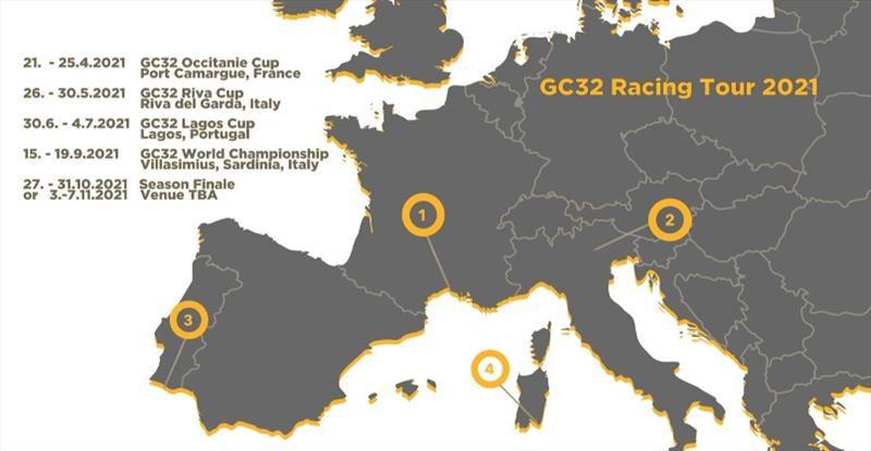 GC32 Racing Tour schedule and map - photo © Sailing Energy / GC32 Racing Tour