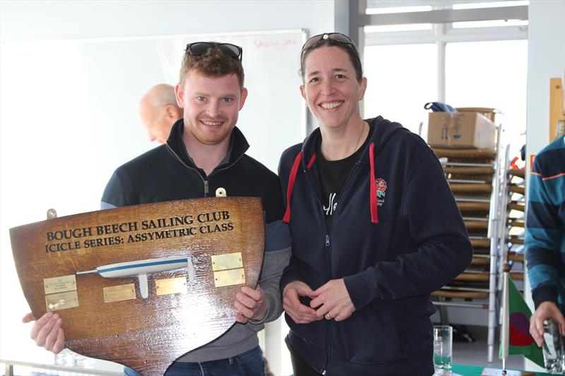 2022 Bough Beech SC Icicle Series - Elliot Marks and Sarah Seddon, asymmetric fleet winners photo copyright Sarah Seddon taken at Bough Beech Sailing Club