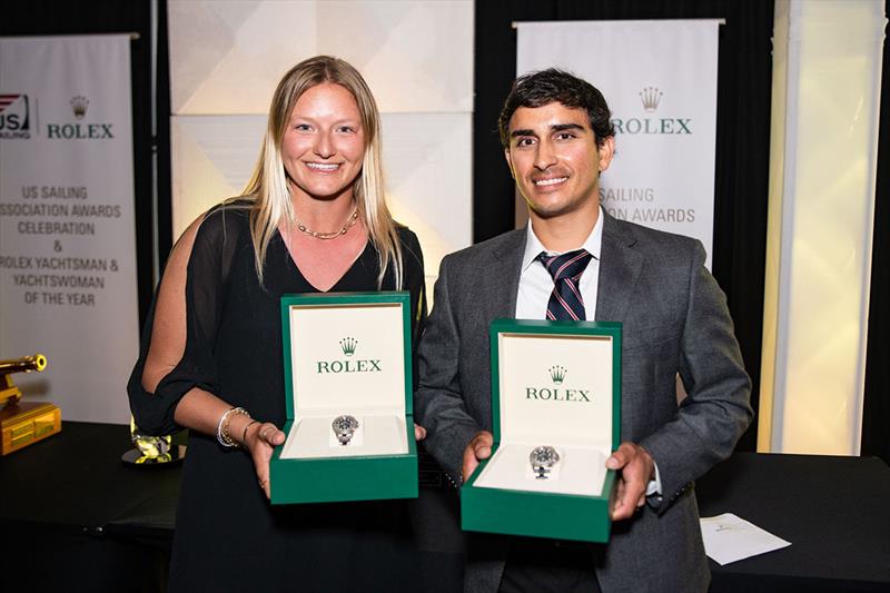 Daniela Moroz and Ravi Parent at the 2022 Rolex Yachtsman and Yachtswoman of the Year Awards in St. Pete Beach, FL photo copyright Lexi Pline / US Sailing taken at 