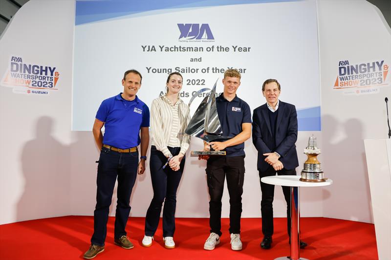 YJA Young Sailor of the Year 2022 (l-r) Mark Jardine, Eilidh McIntyre, winner Charlie Dixon, Clifford Webb) - photo © Paul Wyeth / RYA