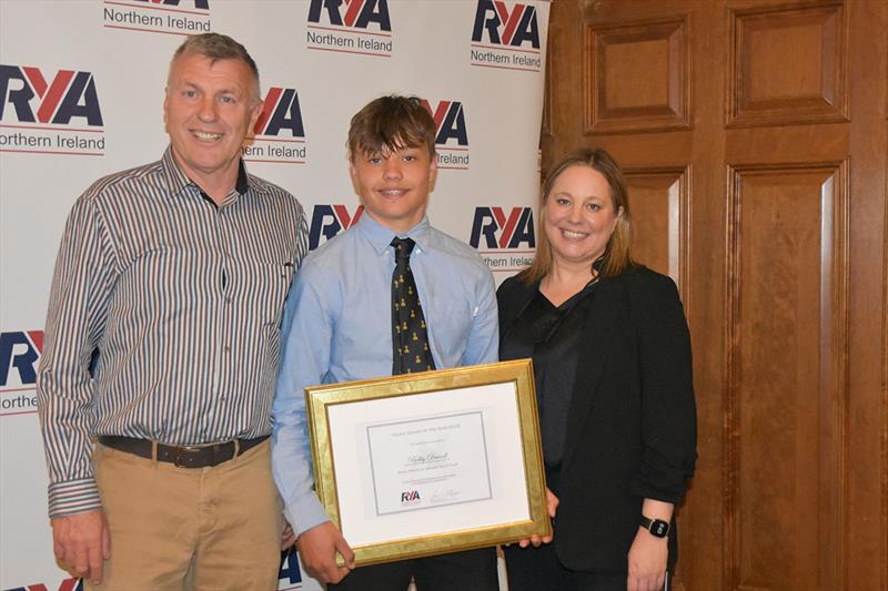 Young Sailor of the Year, Bobby Driscoll with his parents. Ballyholme Yacht Club & Royal North of Ireland Yacht Club photo copyright RYA Northern Ireland taken at 